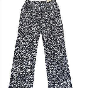 NWT CHICO’S Pull On Wide Leg PANTS 4 Regular 0R Brick GEO Navy Blue White
